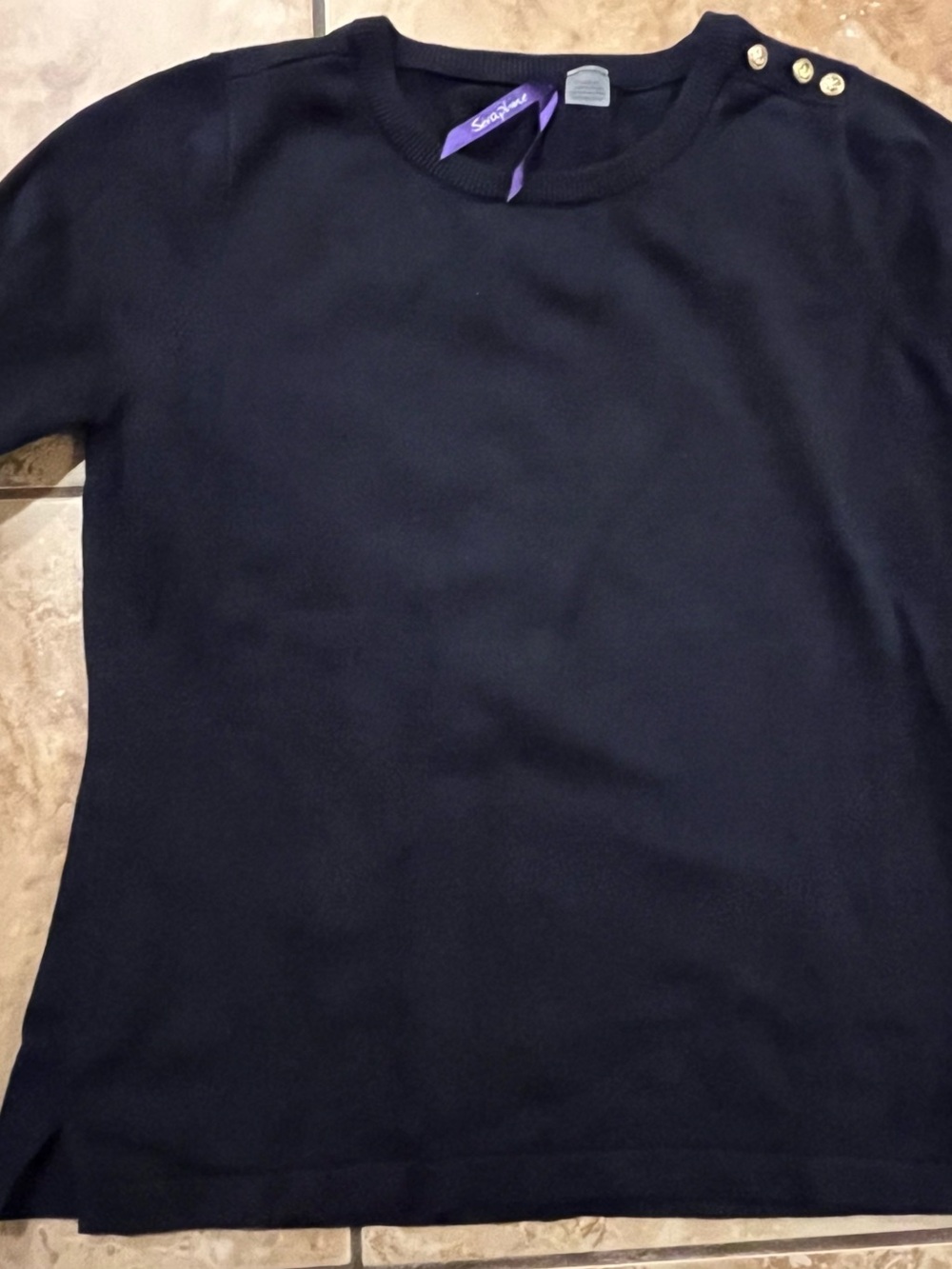 Maternity Classic Black Shirt with Shoulder Buttons